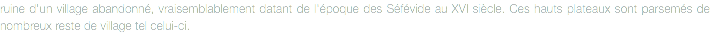 ruine d'un village abandonné, vraisemblablement datant de l'époque des Séfévide au XVI siècle. Ces hauts plateaux sont parsemés de nombreux reste de village tel celui-ci.