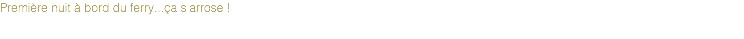 Première nuit à bord du ferry...ça s'arrose !